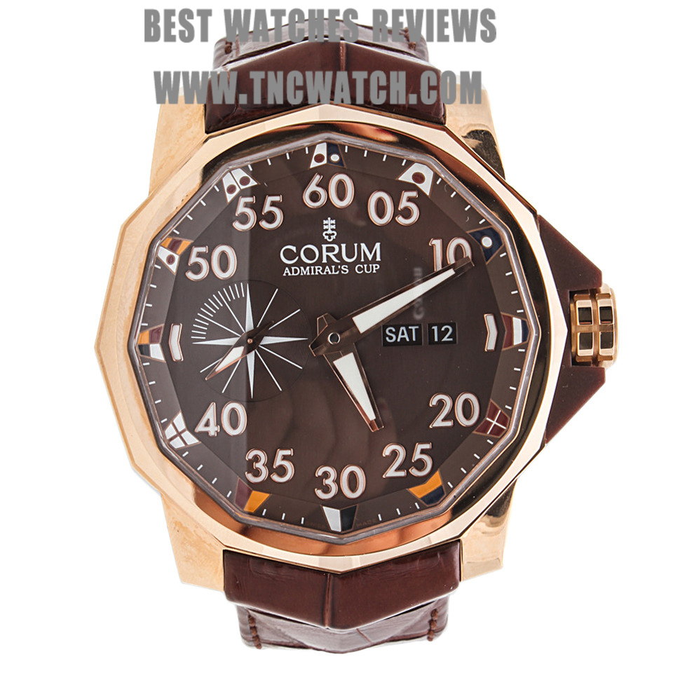 rose gold corum admirals cup replica swiss watch